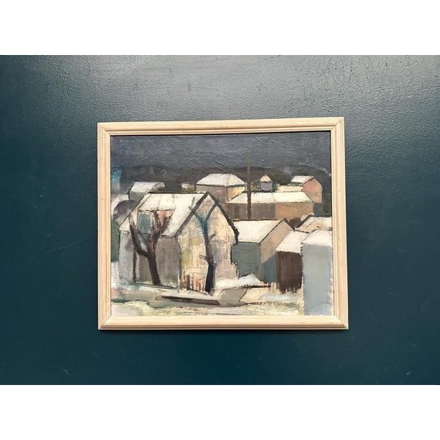 Helmer Forslund, Winter Night Over the City, 1950s, Oil on Canvas, Framed For Sale - Image 15 of 18