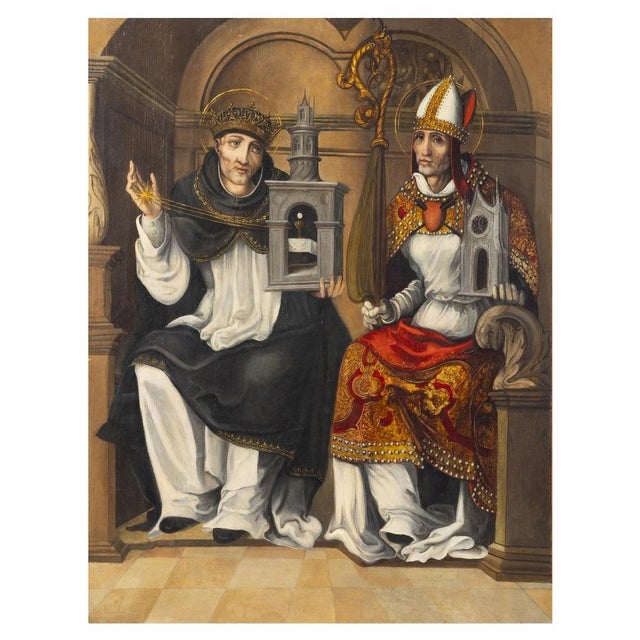 ANNUNCIATION TRIPTYCH Spanish School 17th Century Oil on canvas glued to wood, Spanish school 17th century Dim.: (total)...