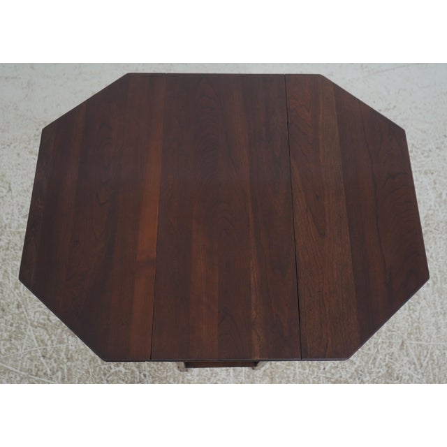 Pair Ethan Allen Georgian Court Cherry Drop Leaf End Tables For Sale - Image 9 of 18
