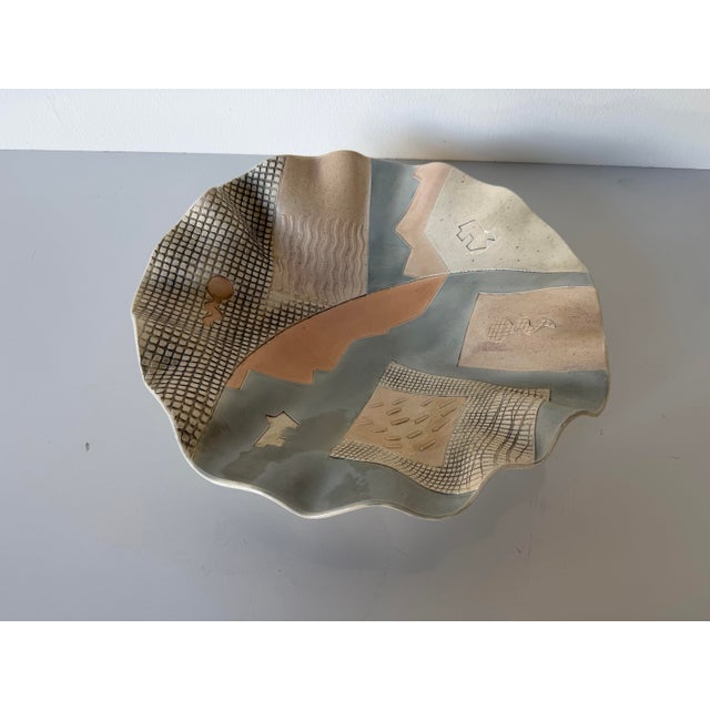1980s Barbara Demery Postmodern Studio Art Pottery Bowl For Sale - Image 12 of 12