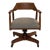 Jasper Furniture Walnut Desk Chair in Grey Faux Shearling Bouclé For Sale