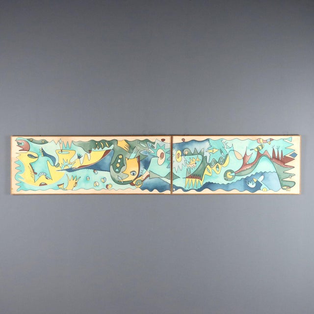 Maria Mesch, Abstract Composition, Oil Painting on Canvas For Sale - Image 10 of 11