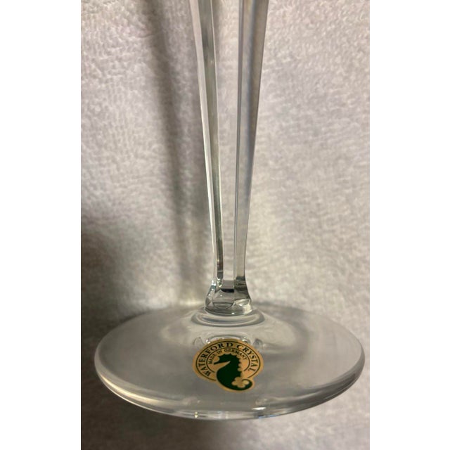 Waterford Crystal Vintage Waterford Crystal Champagne Flutes, Love Millennium Toasting Pair For Sale - Image 4 of 4