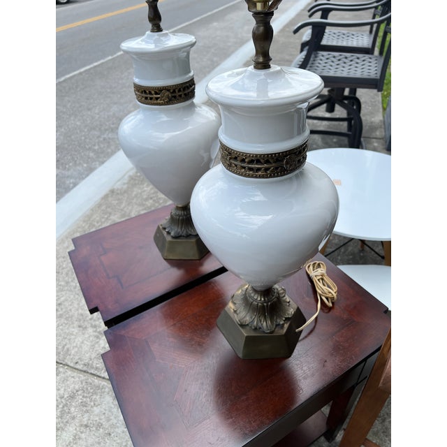 1960s Mid-Century Modern Porcelain Lamps - a Pair For Sale In Nashville - Image 6 of 6