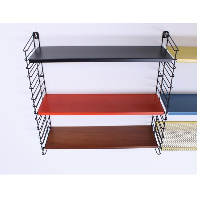 Modular Metal Wall Rack by A.D. Dekker for Tomado, 1950s, Set of 13 For Sale - Image 15 of 18
