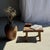 Small stool, rectangular arched occasional stool in solid wabi-sabi teak. Minimalist, raw design, a beautiful piece...