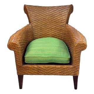 Rattan Chair With Down Seat Cushion For Sale