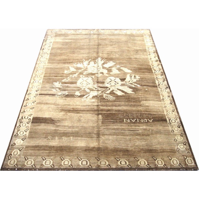 1960s 1960s Turkish Oushak Rug For Sale - Image 5 of 5