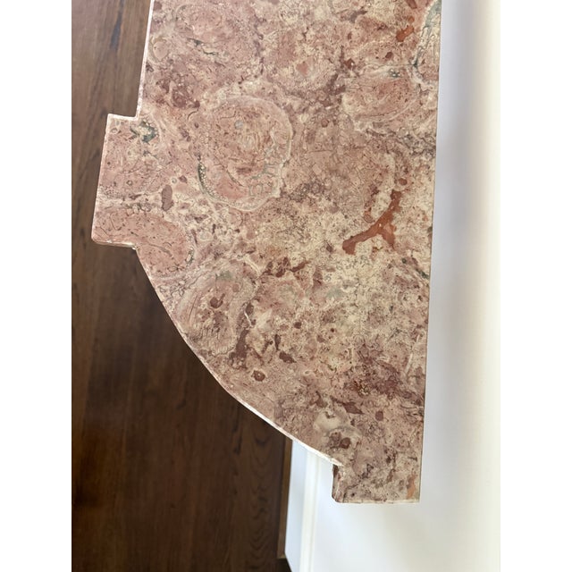 French Demilune Console With Marble Top For Sale - Image 11 of 16