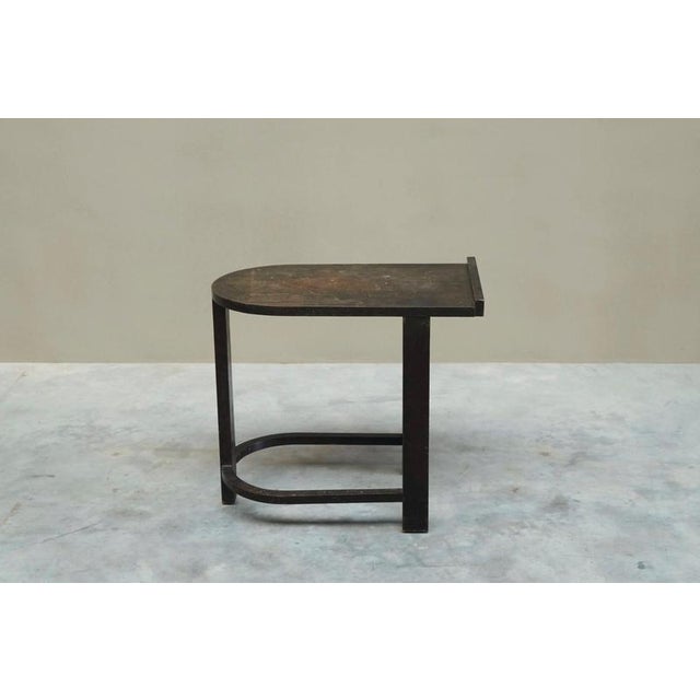 Brown Rationalist Side Table in Ebonized Oak, 1930s For Sale - Image 8 of 11