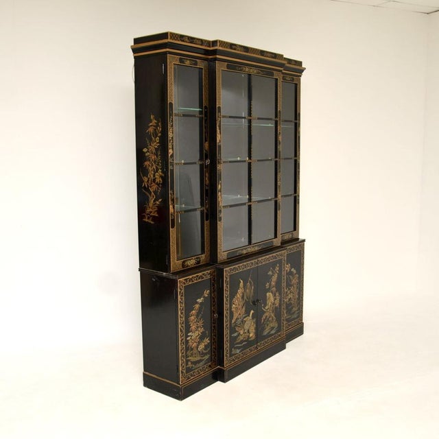 Antique Georgian Chinoiserie Breakfront Bookcase, 1960s For Sale - Image 6 of 17