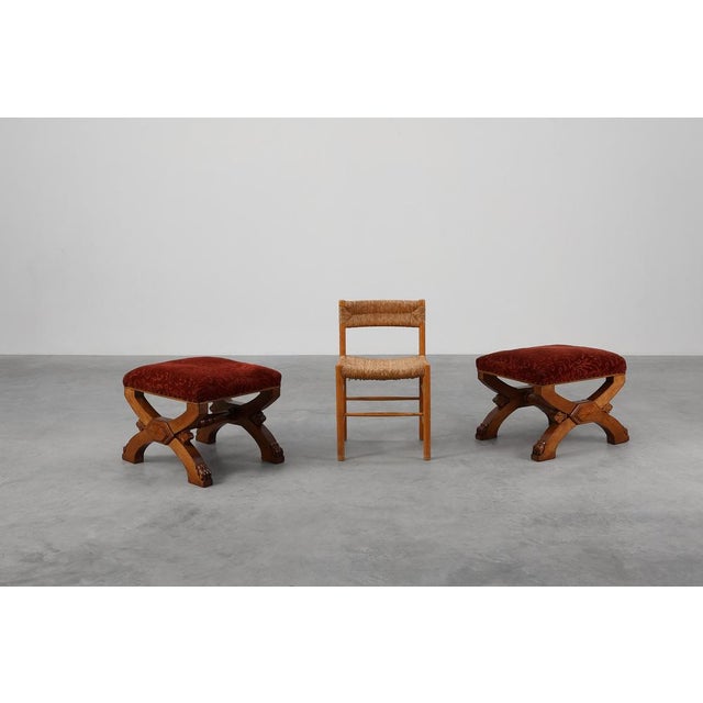 19th Century Gothic Revival Flemish Oak Footstool, Belgium For Sale - Image 12 of 15