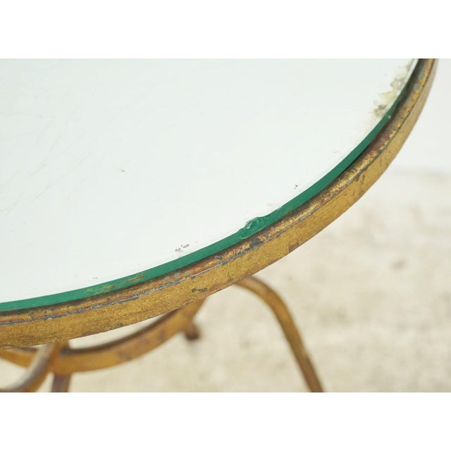 Mid 20th Century Vintage European Round Mirrored Top Gueridon Side Table For Sale - Image 5 of 10