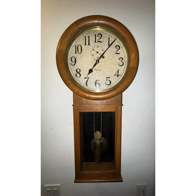 American Antique Ansonia “Regulator #2” Single Weight Regulator Wall Clock For Sale - Image 3 of 12