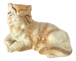 Large Italian Cat Figurine in Ceramic, 1970s