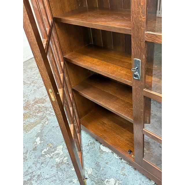 Stickley Furniture Mission Double Bookcase With Glass Doors, Model 89-645 For Sale - Image 9 of 12