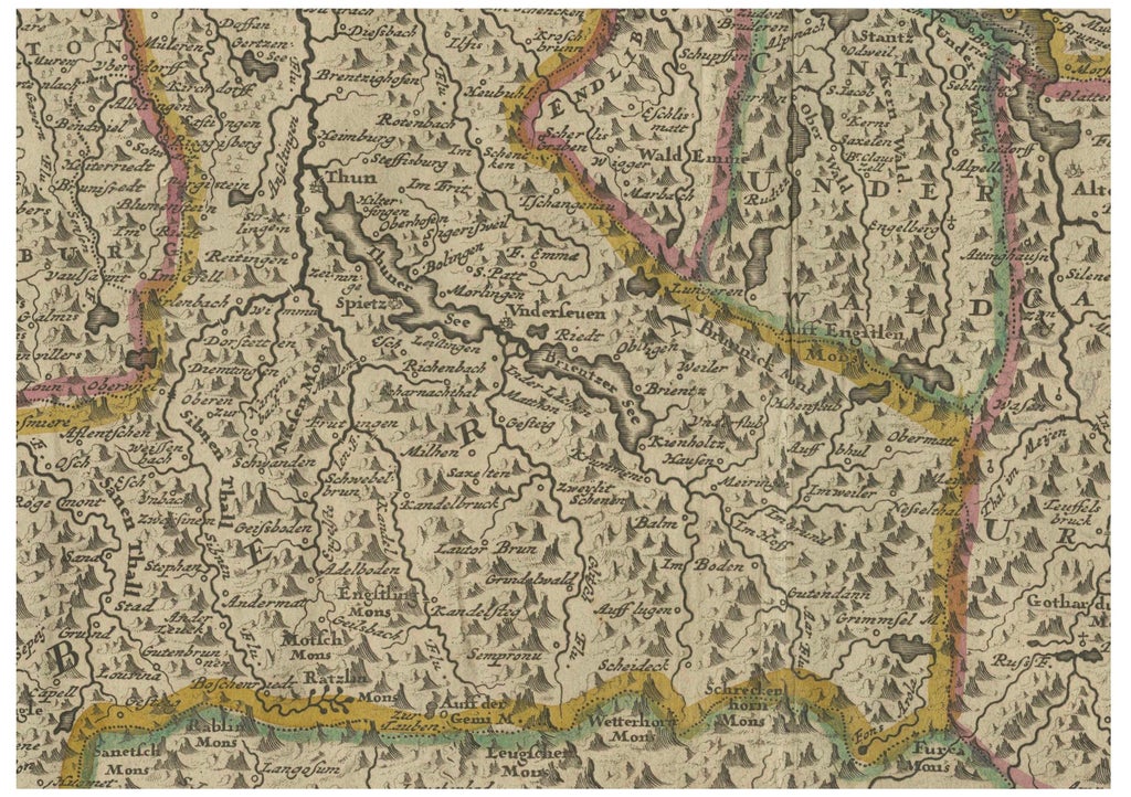 Map of Switzerland by Justus Danckerts, 1690 | Chairish
