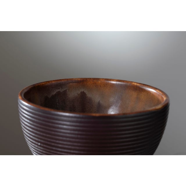Brown Modern Ceramic Bowl by Giovanni Gariboldi for Richard-Ginori, Italy, 1940s For Sale - Image 8 of 10