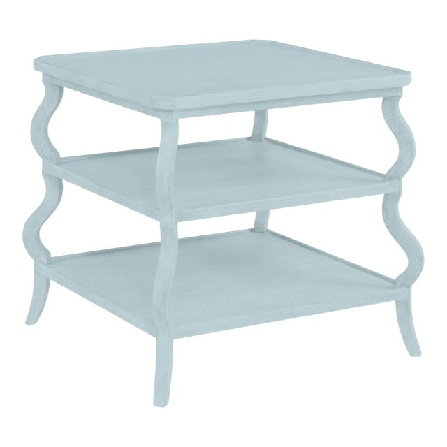 Abbott Tiered Side Table, Palladian Blue For Sale