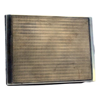 Guilloche Silver Cigarette Case with Gold Interior and Hinged Lid For Sale