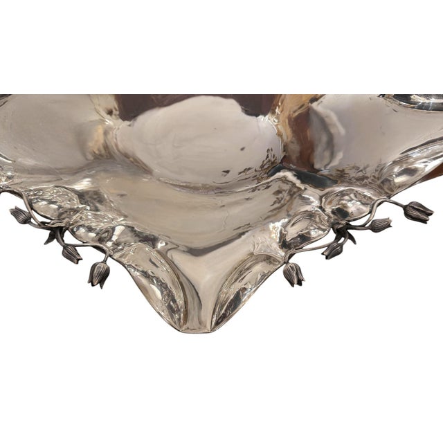 Pair of Damar 925 Sterling Silver Floral Centerpiece Bowls, 20th Century. For Sale In Los Angeles - Image 6 of 8