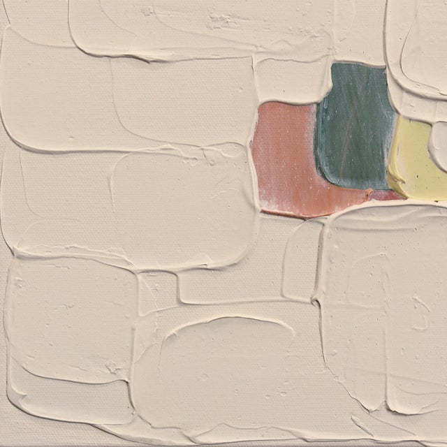 Textile Beige Baby 2 - Original Neutral Textured Abstract Acrylic Painting on Canvas For Sale - Image 7 of 9