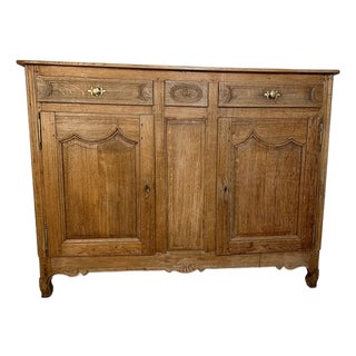 Antique French Provincial Bleached Oak Buffet For Sale