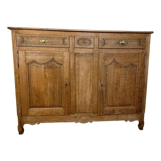 Antique French Provincial Bleached Oak Buffet For Sale