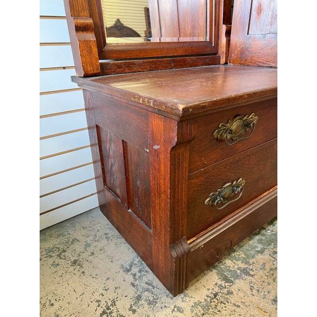 Antique Dresser With Hat Box & Mirror Chairish