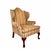 Late 20th Century Pair of Vintage Queen Anne Style Wingback Club Chairs With Striped Upholstery For Sale - Image 5 of 7