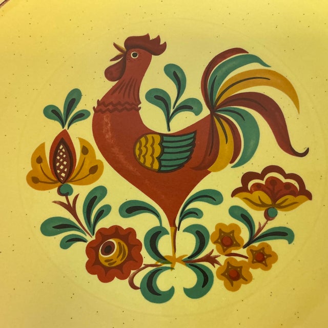 1960s Mid-Century Arts & Crafts Boho Chic Farmhouse Dinner Plates - Set of 6 For Sale - Image 4 of 9