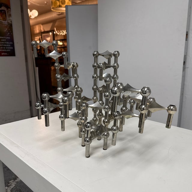 Design Plus Gallery presents Vintage Chrome-Plated Modular Stacking Candleholders from Werner Stoff (1943–2024) & Hans...