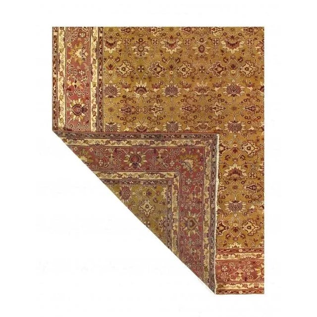 Traditional 1900s Pasargad Gold Antique Agra Rug For Sale - Image 3 of 4