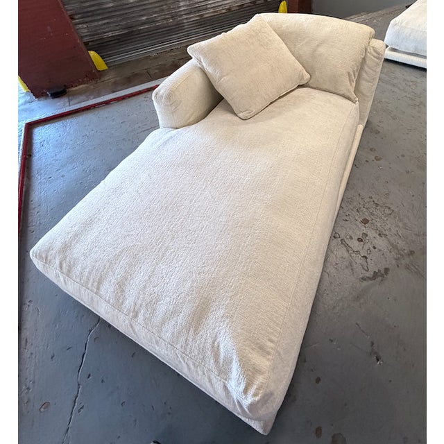 Montauk "Jill" Modular Sofa in Cream Off-White Velvet For Sale - Image 12 of 17