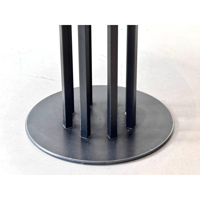 Round Dining Table in Thuja Root Veneer and Steel, 1980s For Sale - Image 15 of 16