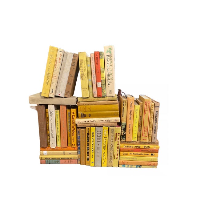 Modern Vintage Late 20th Century Yellow Books - Set of 50 For Sale - Image 3 of 3
