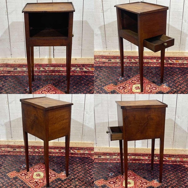 Antique Bedside Table in Cherrywood, 1800s For Sale - Image 3 of 12