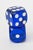 Vintage Royal Blue and White Resin Dice Sculpture Pair of 80's For Sale - Image 9 of 10