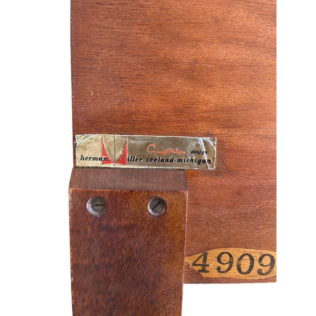 Mid-Century Modern Vintage George Nelson for Herman Miller Thin Edge King Walnut Headboard For Sale - Image 3 of 12