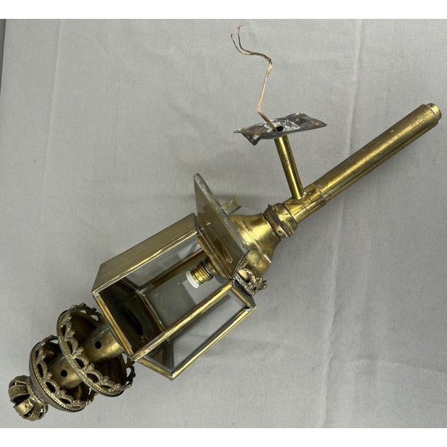 Antique French Glass Lantern Wall Sconces, Set of 2 For Sale - Image 13 of 14