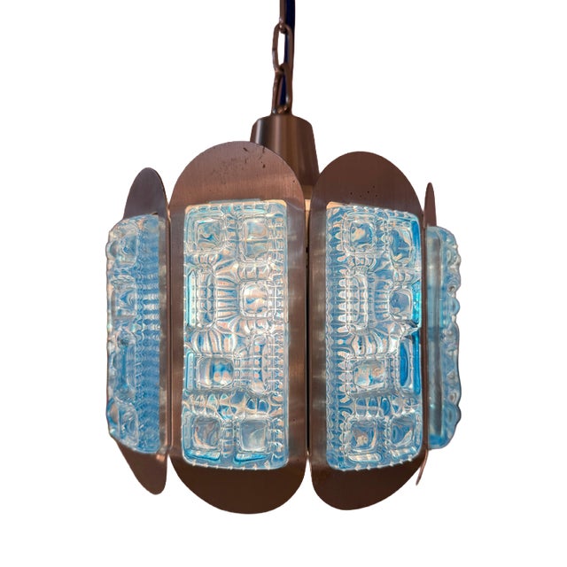 Hanging Lamp Blue Silver by Vitrika For Sale