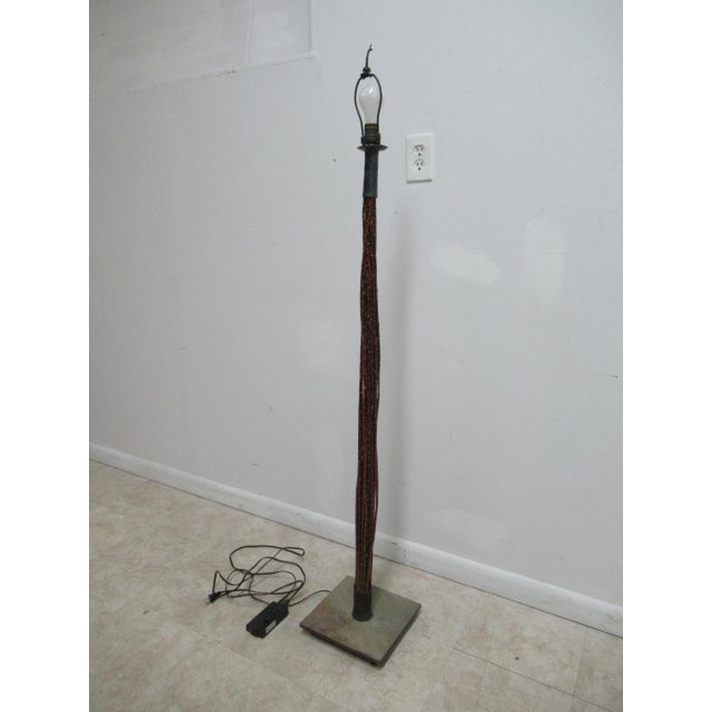 Traditional Custom Black Smith Wrought Iron Willow Branch Floor Lamp For Sale - Image 3 of 11