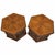 Lane Furniture Vintage 1970s Lane Furniture Carved Hexagonal Parquet Storage End Tables, Pair For Sale - Image 4 of 11
