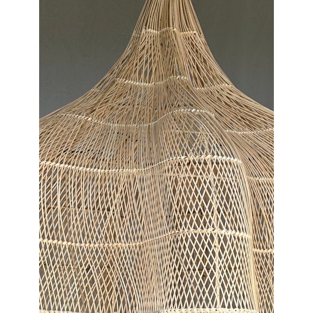 Large Rattan Hanging Light in the Shape of a Flower, 2010s For Sale - Image 18 of 18