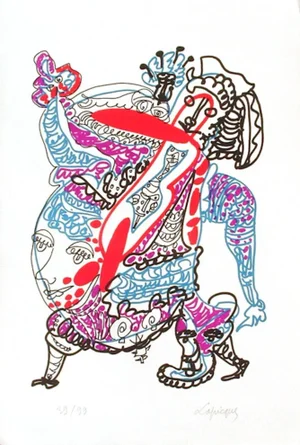 1971 Charles Lapicque Falstaff Lithograph