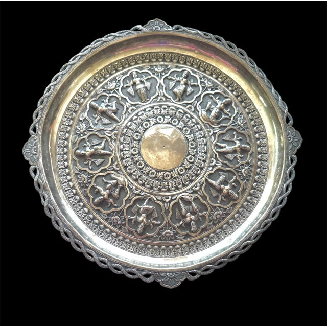 Late 19th Century Late 19th Century Silver Salver Tray Probably Madras South India For Sale - Image 5 of 17