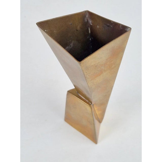 Art Deco Cubist Brass Vase from WMF, 1930s For Sale - Image 11 of 14