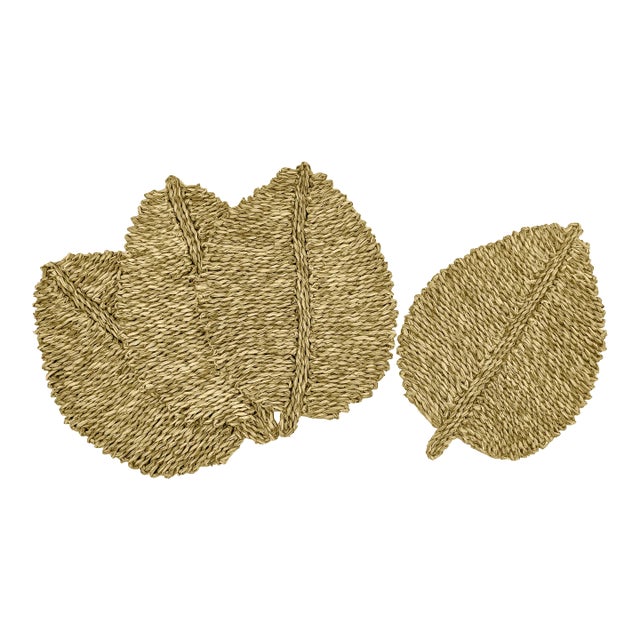 Leaf Natural Seagrass Placemat - Set of 4 For Sale