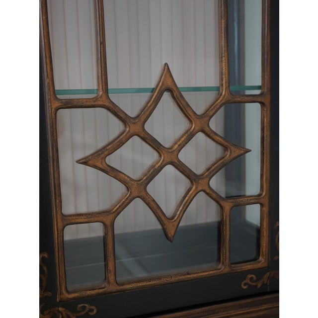 Black & Gold Chinoiserie Display Cabinet For Sale - Image 9 of 16