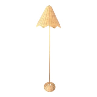 Lillian August Rattan Parasol Floor Lamp For Sale